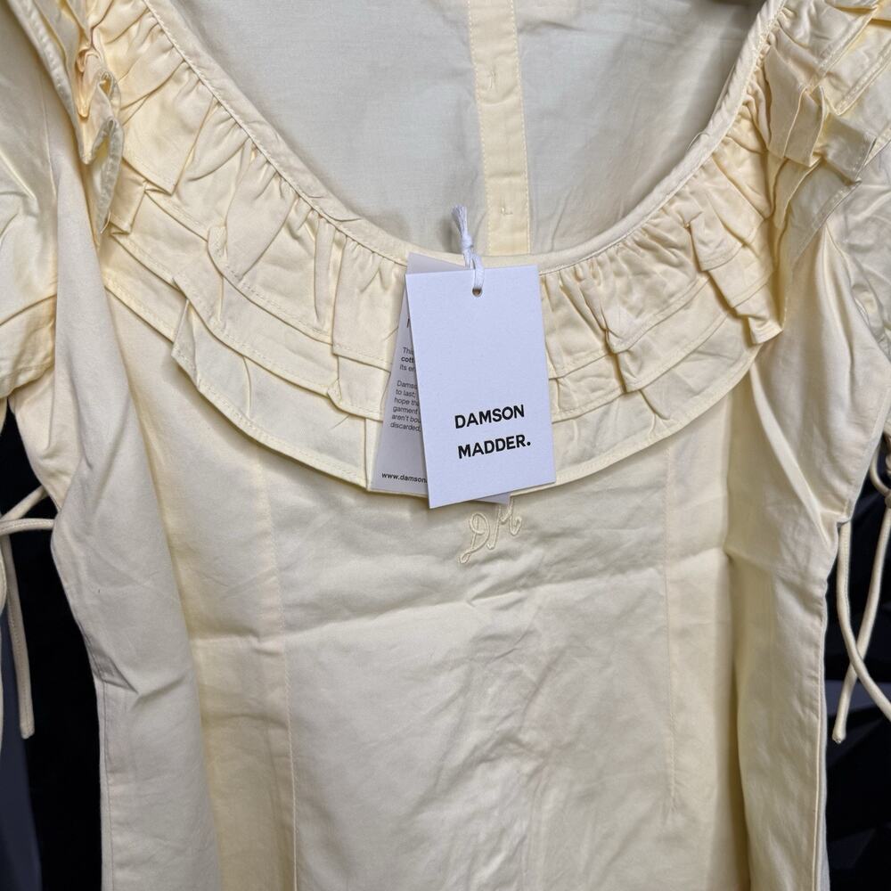 Damson Madder Anke Blouse UK 10 US 6 Butter Yellow Organic Cotton - Picture 7 of 9